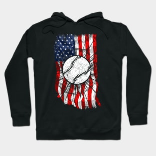 Baseball player American Flag Hoodie